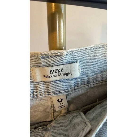 True Religion Men’s Ricky Big T Straight Jeans 34 $199 NWT - Picture 8 of 9